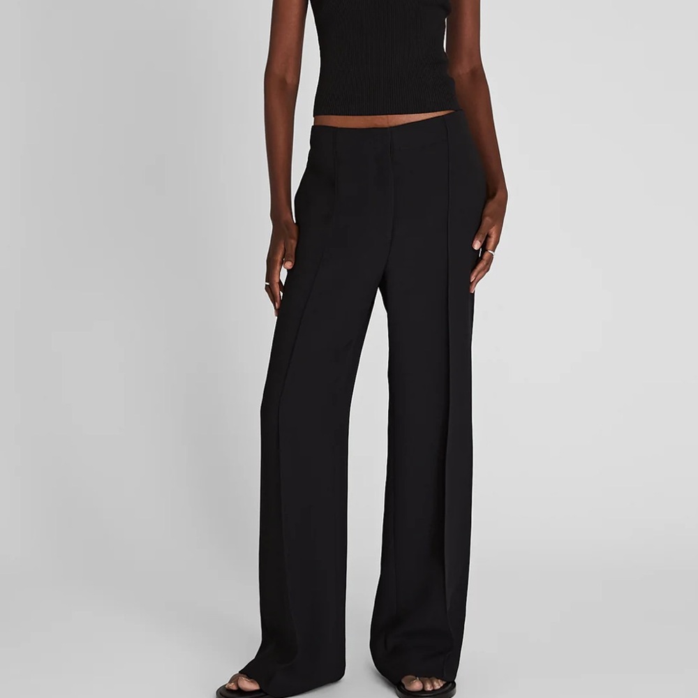 Club Monaco High-Rise Fluid Crepe Trouser - black size 0